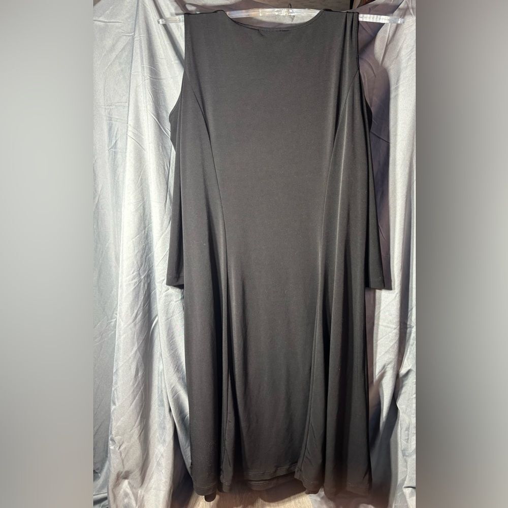 Susan Graver Black Long-Sleeve A-Line Dress EPC - Picture 4 of 4